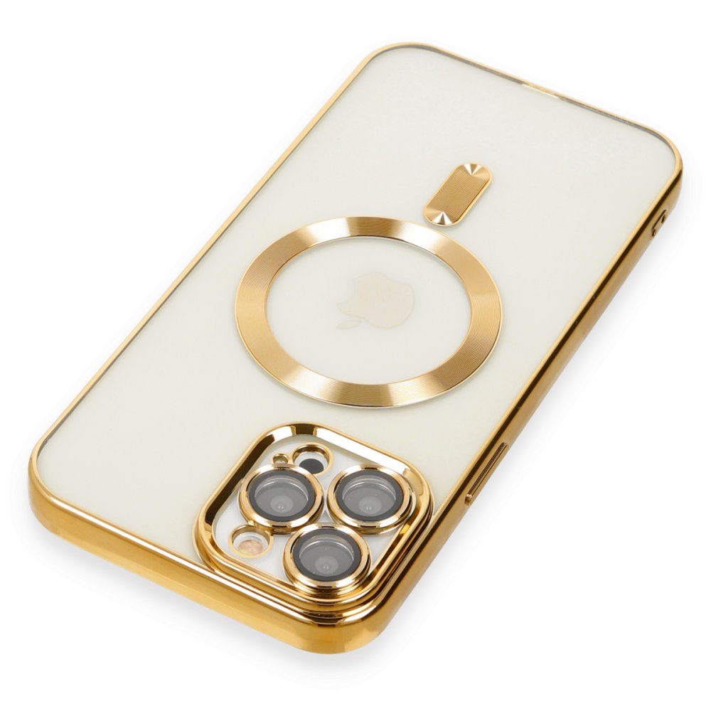 Newface iPhone 12 Pro Max Kılıf Kross Magneticsafe Kapak - Gold