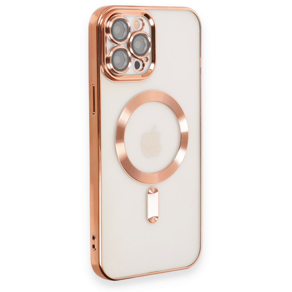 Newface iPhone 12 Pro Max Kılıf Kross Magneticsafe Kapak - Rose