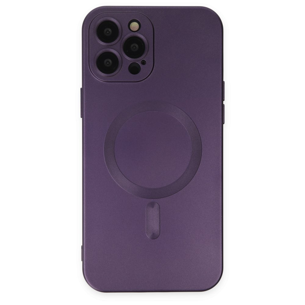 Newface iPhone 12 Pro Max Kılıf Moshi Lens Magneticsafe Silikon - Mor