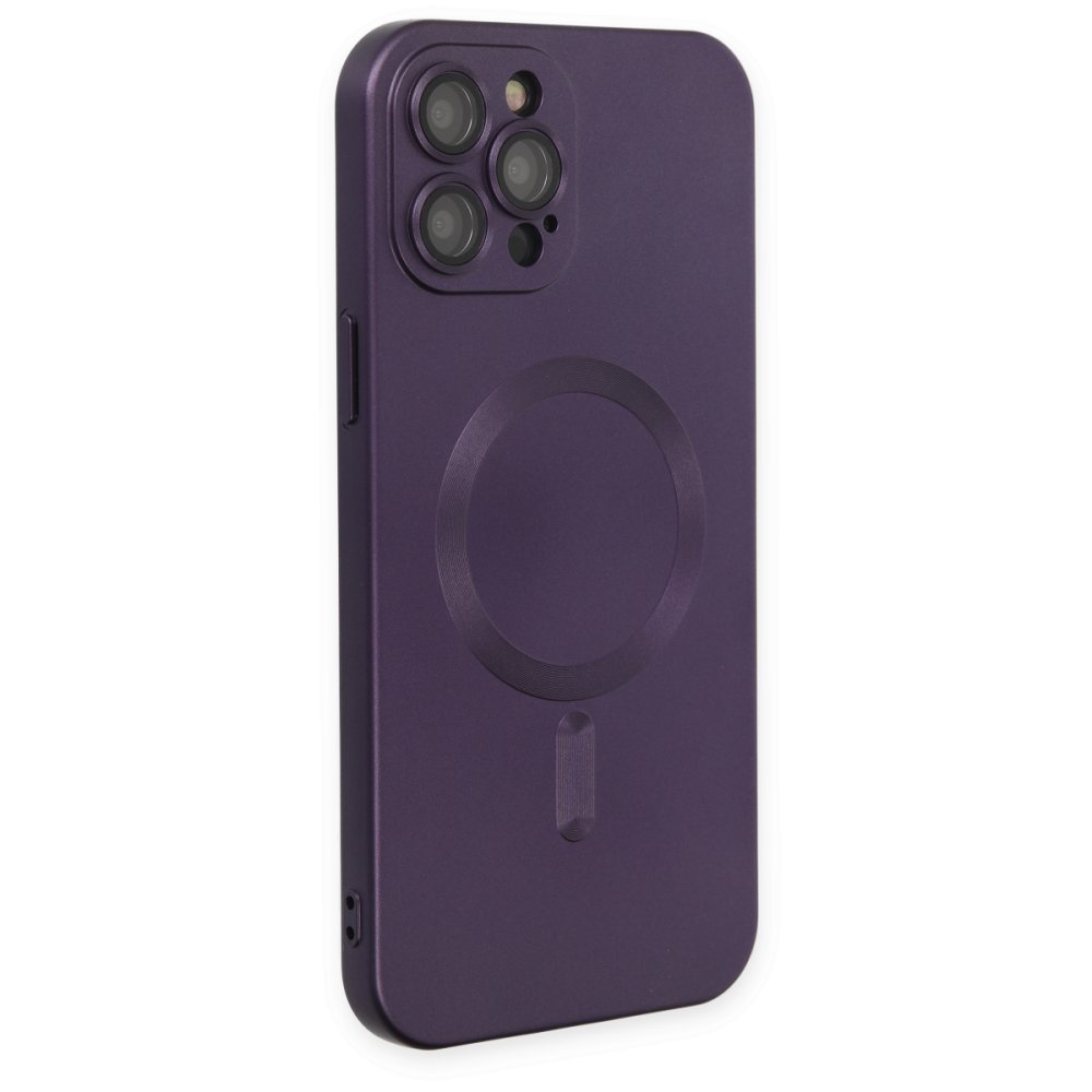 Newface iPhone 12 Pro Max Kılıf Moshi Lens Magneticsafe Silikon - Mor