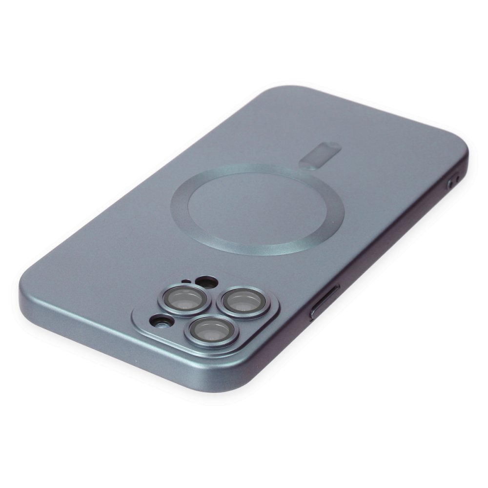 Newface iPhone 12 Pro Max Kılıf Moshi Lens Magneticsafe Silikon - Sierra Blue