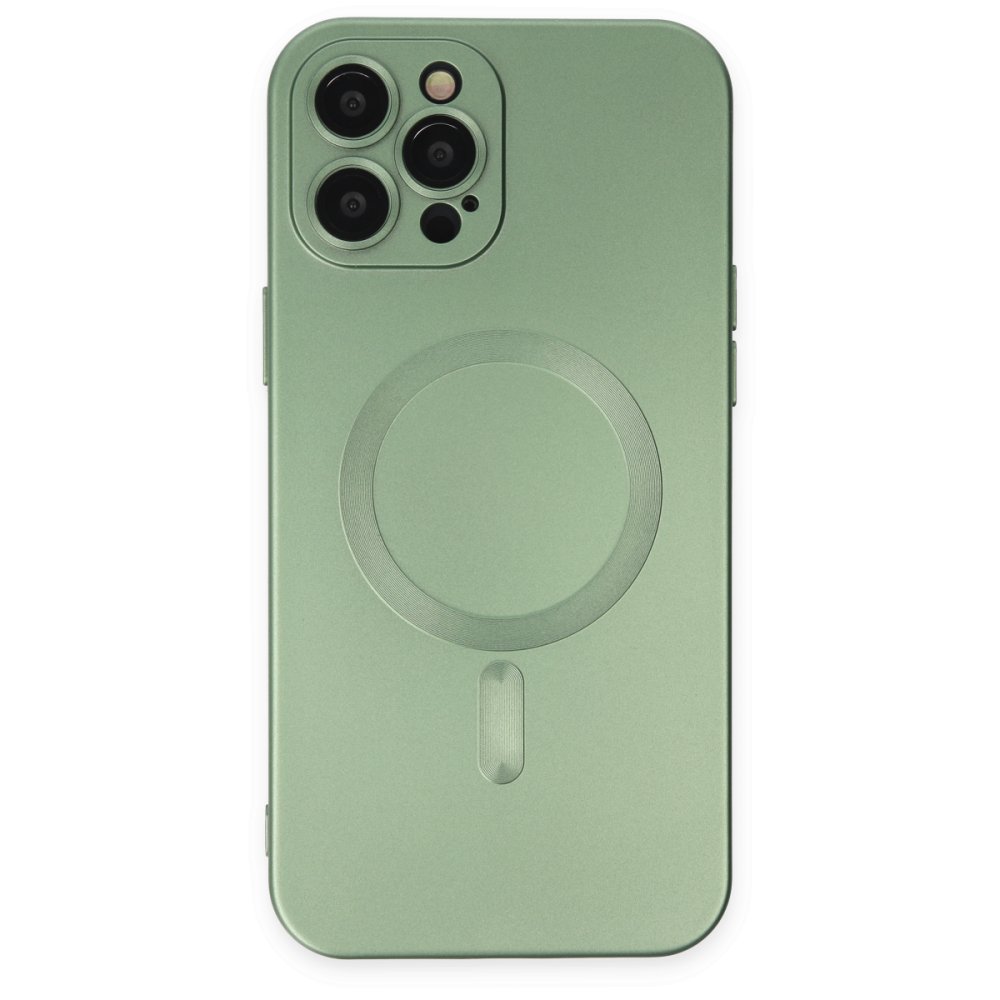 Newface iPhone 12 Pro Max Kılıf Moshi Lens Magneticsafe Silikon - Yeşil