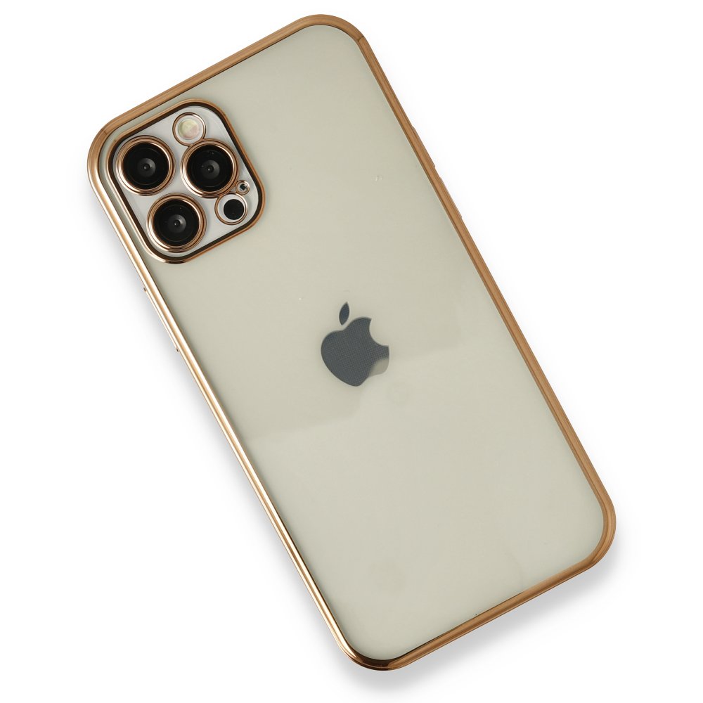 Newface iPhone 12 Pro Max Kılıf Razer Lensli Silikon - Gold