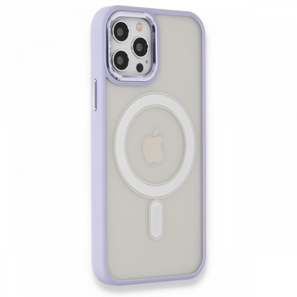 Newface iPhone 12 Pro Max Kılıf Room Magneticsafe Silikon - Lila