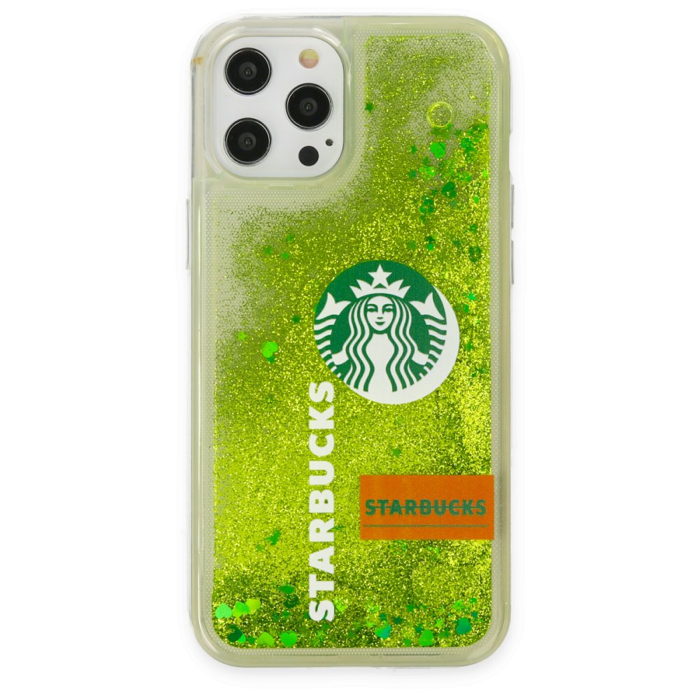 Newface iPhone 12 Pro Max Kılıf Starbuck Sulu Silikon - Açık Yeşil