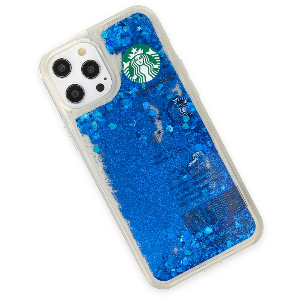 Newface iPhone 12 Pro Max Kılıf Starbuck Sulu Silikon - Mavi