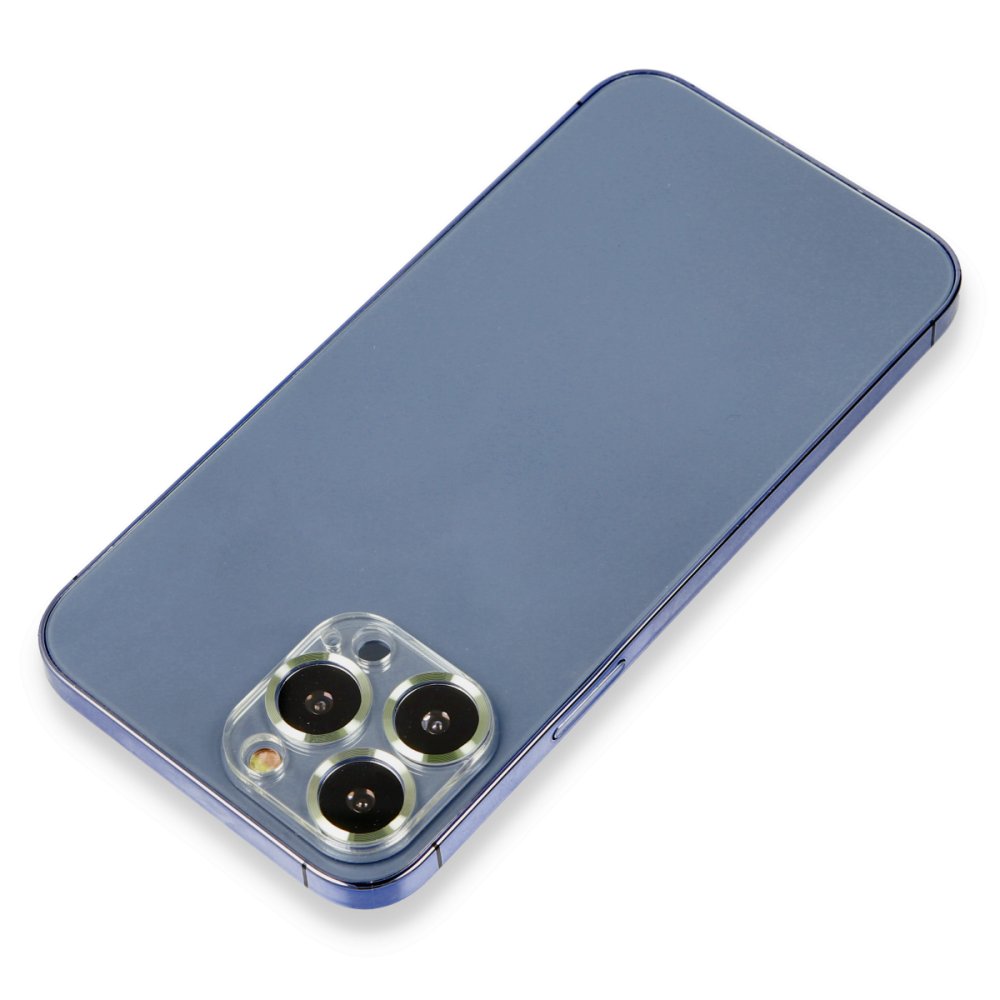 Newface iPhone 12 Pro Max Metal Kamera Lens Koruma Cam - Açık Yeşil