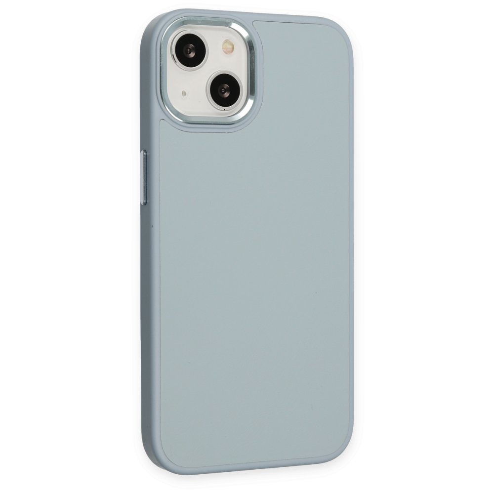 Newface iPhone 13 Kılıf Asya Deri Silikon - Sierra Blue