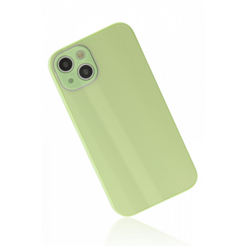 Newface iPhone 13 Kılıf Glass Kapak - Açık Yeşil