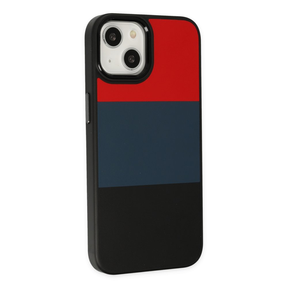 Newface iPhone 13 Kılıf King Kapak - Kırmızı-Siyah