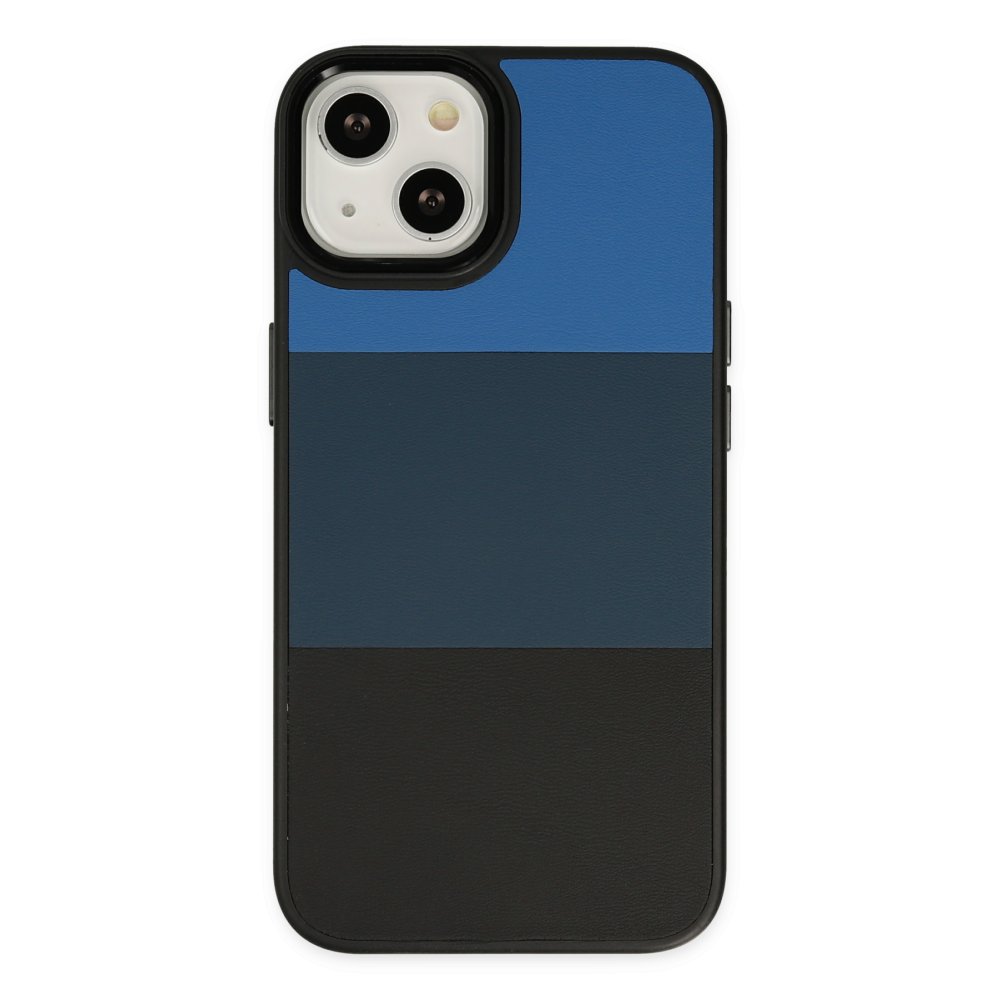 Newface iPhone 13 Kılıf King Kapak - Mavi-Siyah