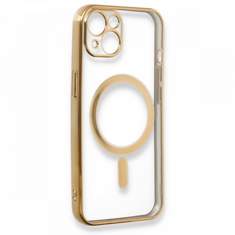 Newface iPhone 13 Kılıf Magneticsafe Lazer Silikon - Gold