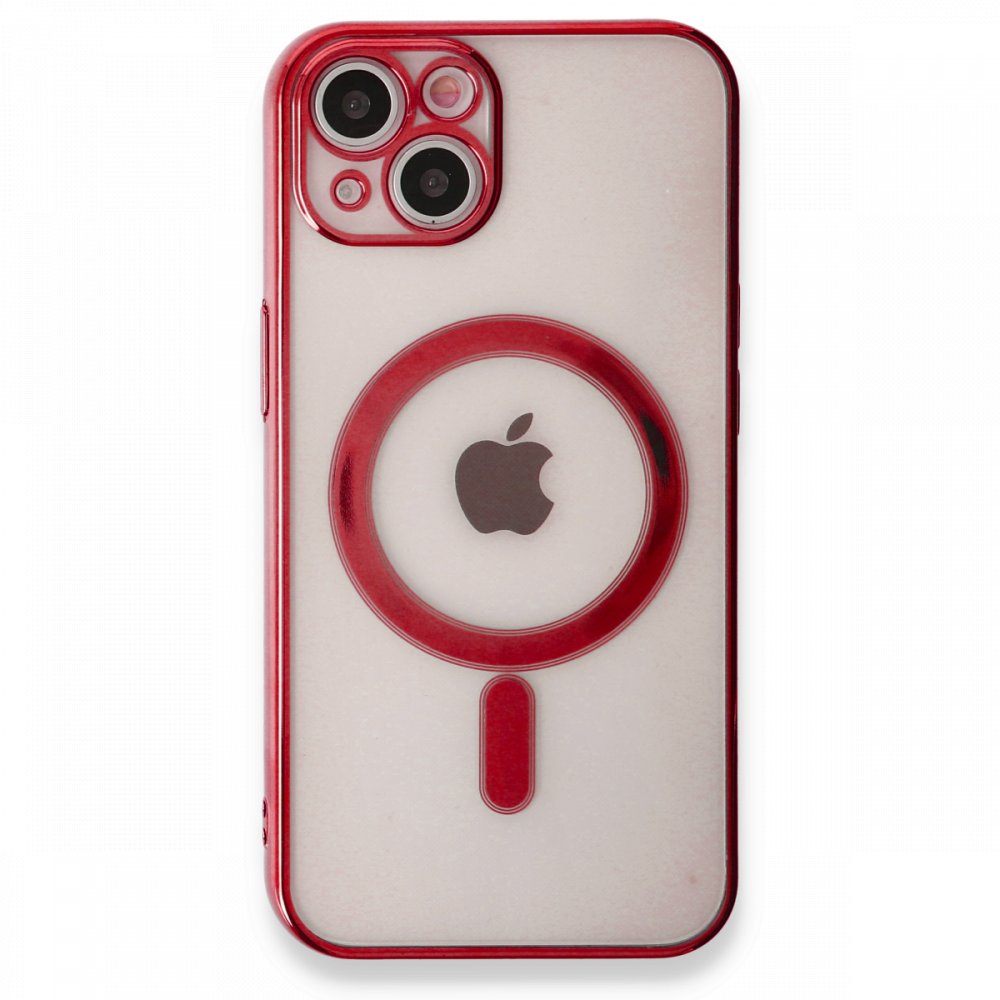 Newface iPhone 13 Kılıf Magneticsafe Lazer Silikon - Kırmızı