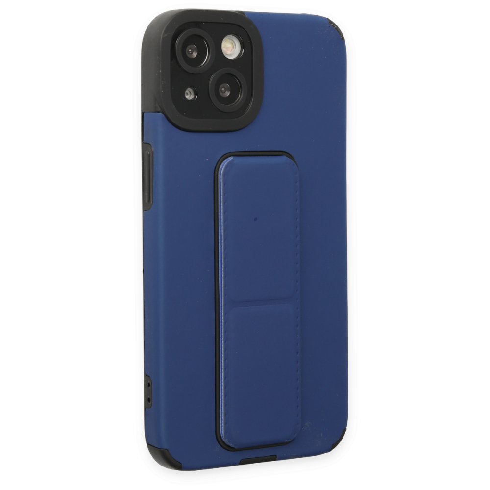 Newface iPhone 13 Kılıf Mega Standlı Silikon - Mavi