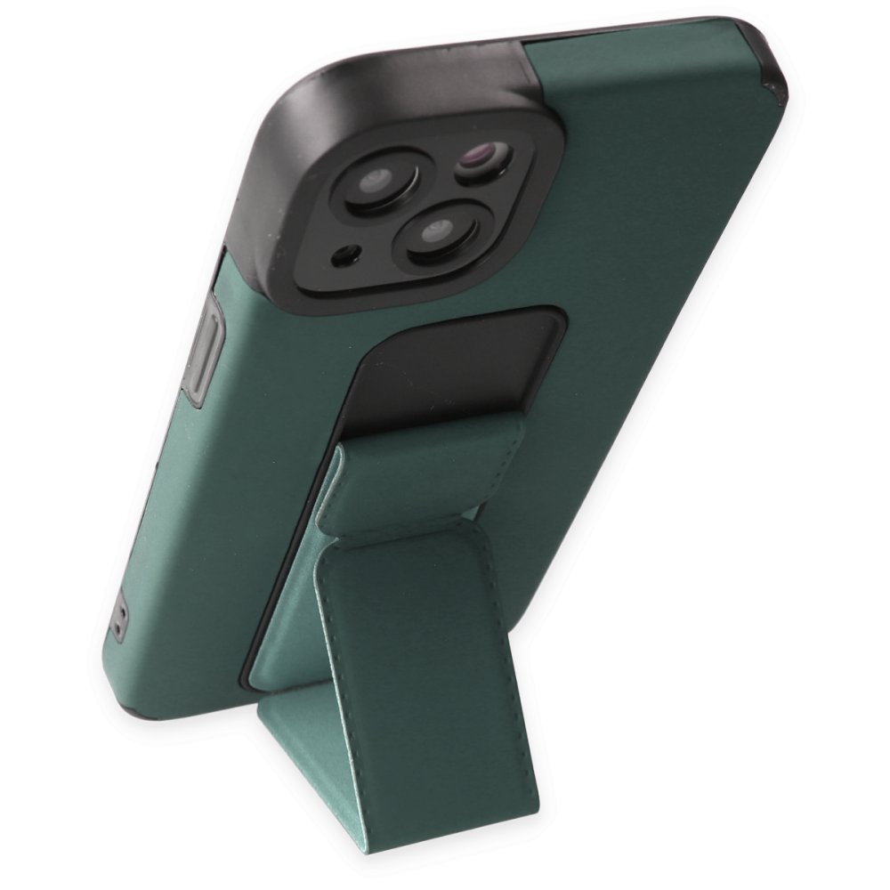 Newface iPhone 13 Kılıf Mega Standlı Silikon - Yeşil