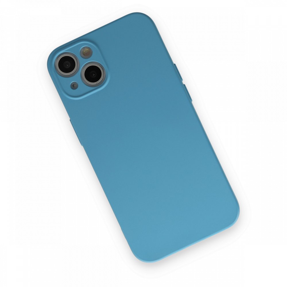 Newface iPhone 13 Kılıf Nano içi Kadife Silikon - Mavi