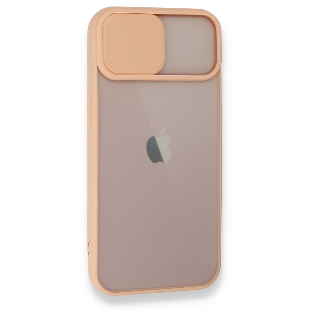 Newface iPhone 13 Kılıf Palm Buzlu Kamera Sürgülü Silikon - Pembe