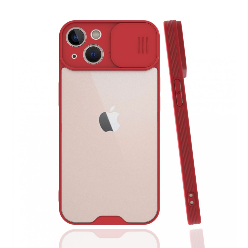 Newface iPhone 13 Mini Kılıf Platin Kamera Koruma Silikon - Kırmızı