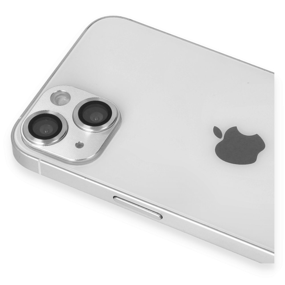 Newface iPhone 13 Mini Pers Alüminyum Kamera Lens - Gümüş