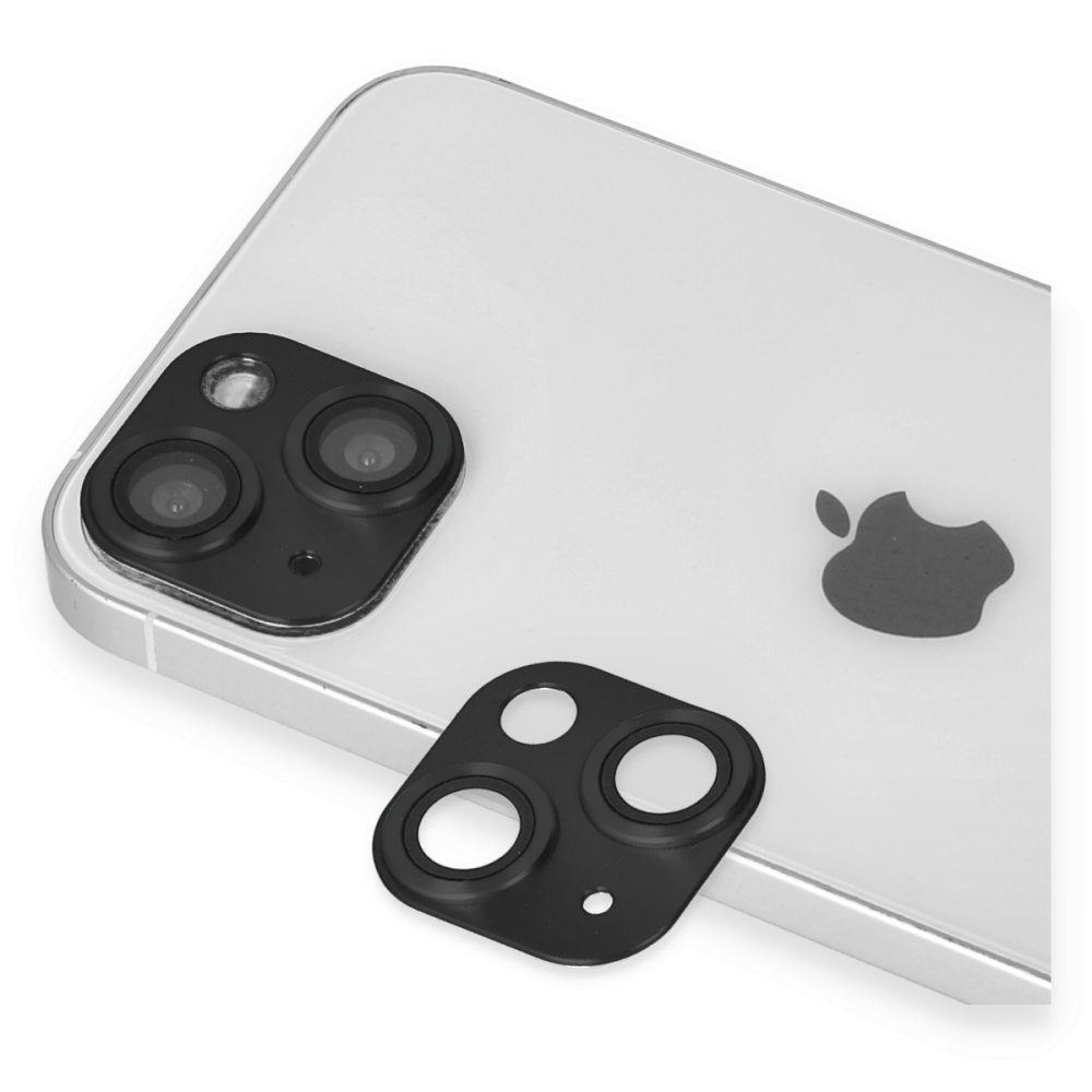 Newface iPhone 13 Pers Alüminyum Kamera Lens - Siyah