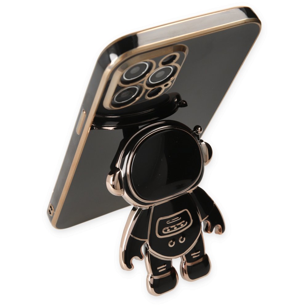 Newface iPhone 13 Pro Kılıf Aston Stand Silikon - Siyah