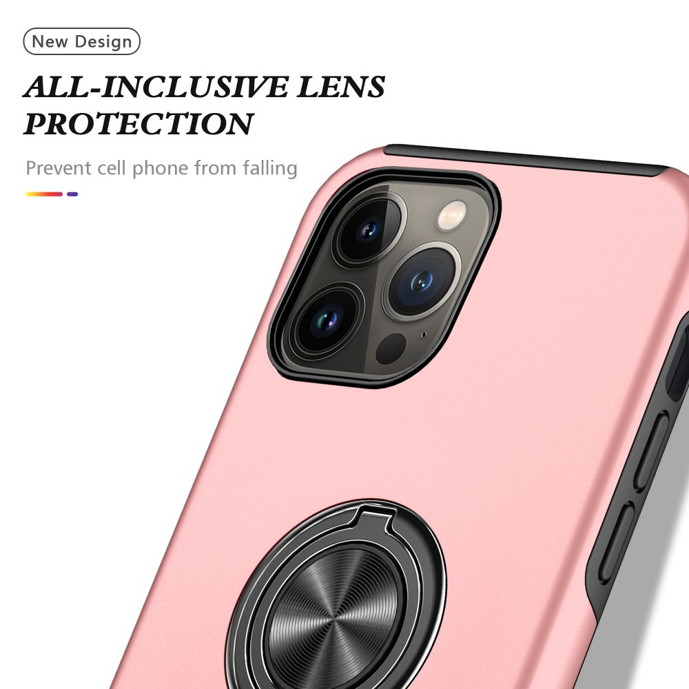 Newface iPhone 13 Pro Kılıf Elit Yüzüklü Kapak - Pembe