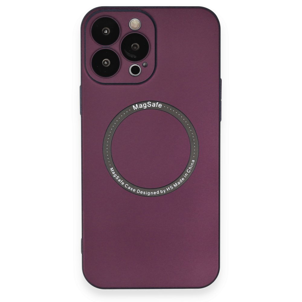 Newface iPhone 13 Pro Kılıf Jack Magneticsafe Lens Silikon - Mürdüm