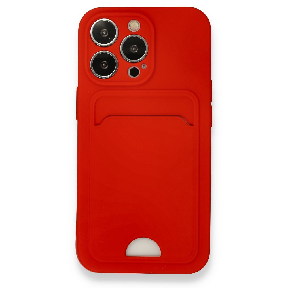 Newface iPhone 13 Pro Kılıf Kelvin Kartvizitli Silikon - Kırmızı