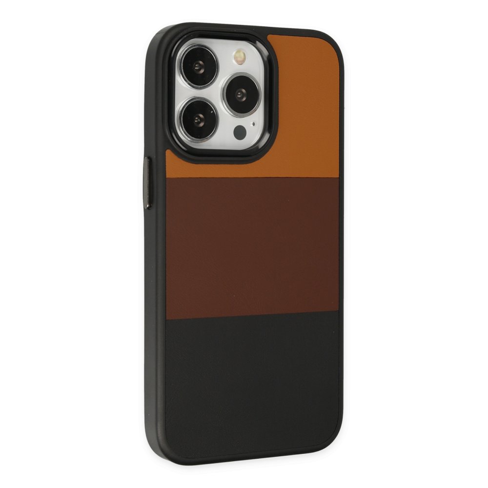 Newface iPhone 13 Pro Kılıf King Kapak - Taba-Siyah