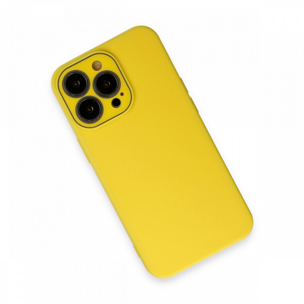 Newface iPhone 13 Pro Kılıf Lansman Glass Kapak - Sarı