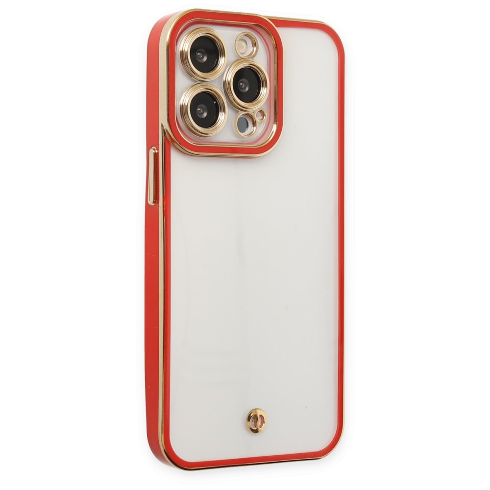Newface iPhone 13 Pro Kılıf Liva Lens Silikon - Kırmızı