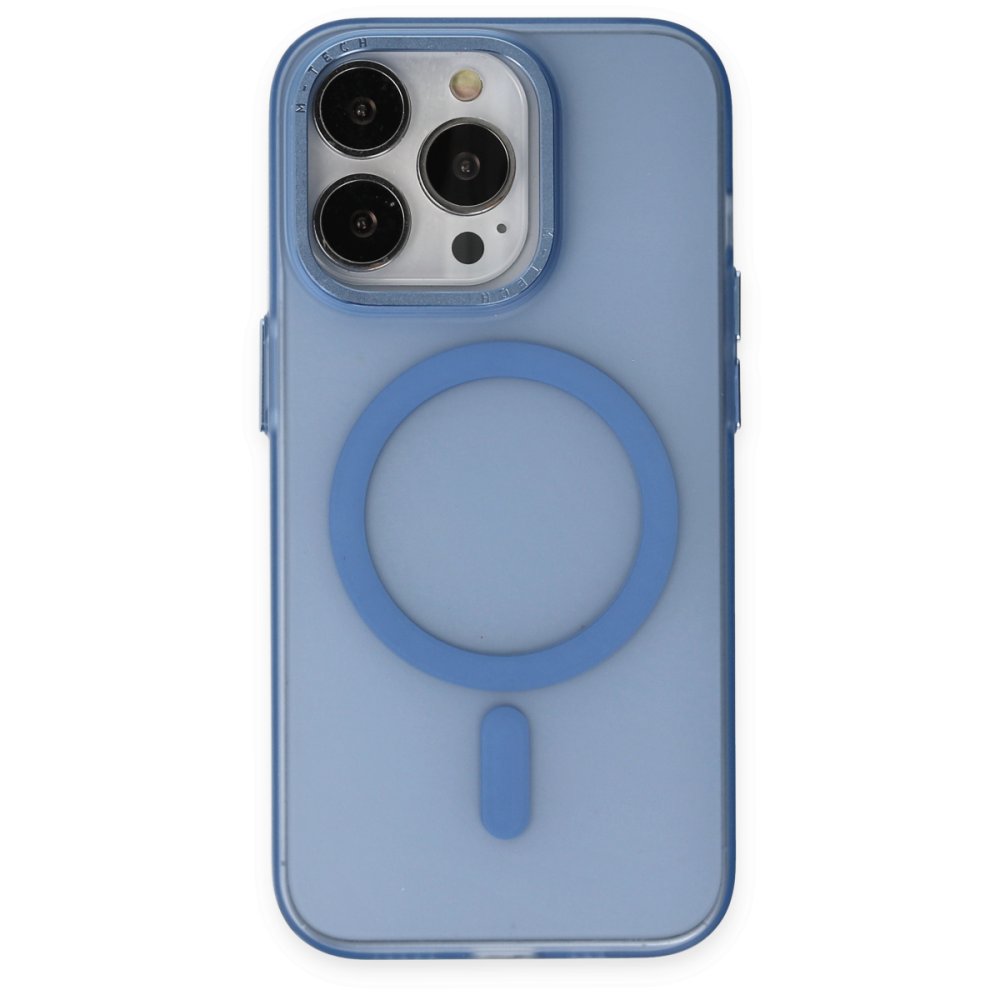 Newface iPhone 13 Pro Kılıf Lodos Magneticsafe Mat Kapak - Sierra Blue