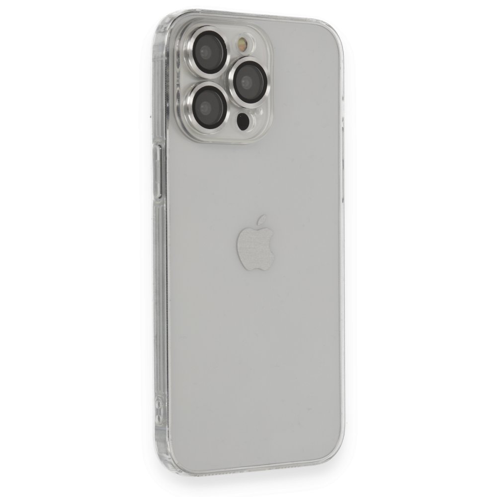 Newface iPhone 13 Pro Kılıf Luko Lens Silikon - Gümüş