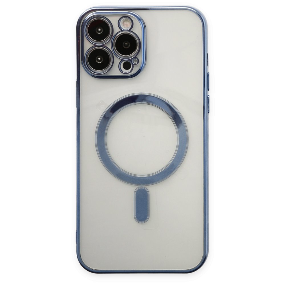 Newface iPhone 13 Pro Kılıf Magneticsafe Lazer Silikon - Sierra Blue