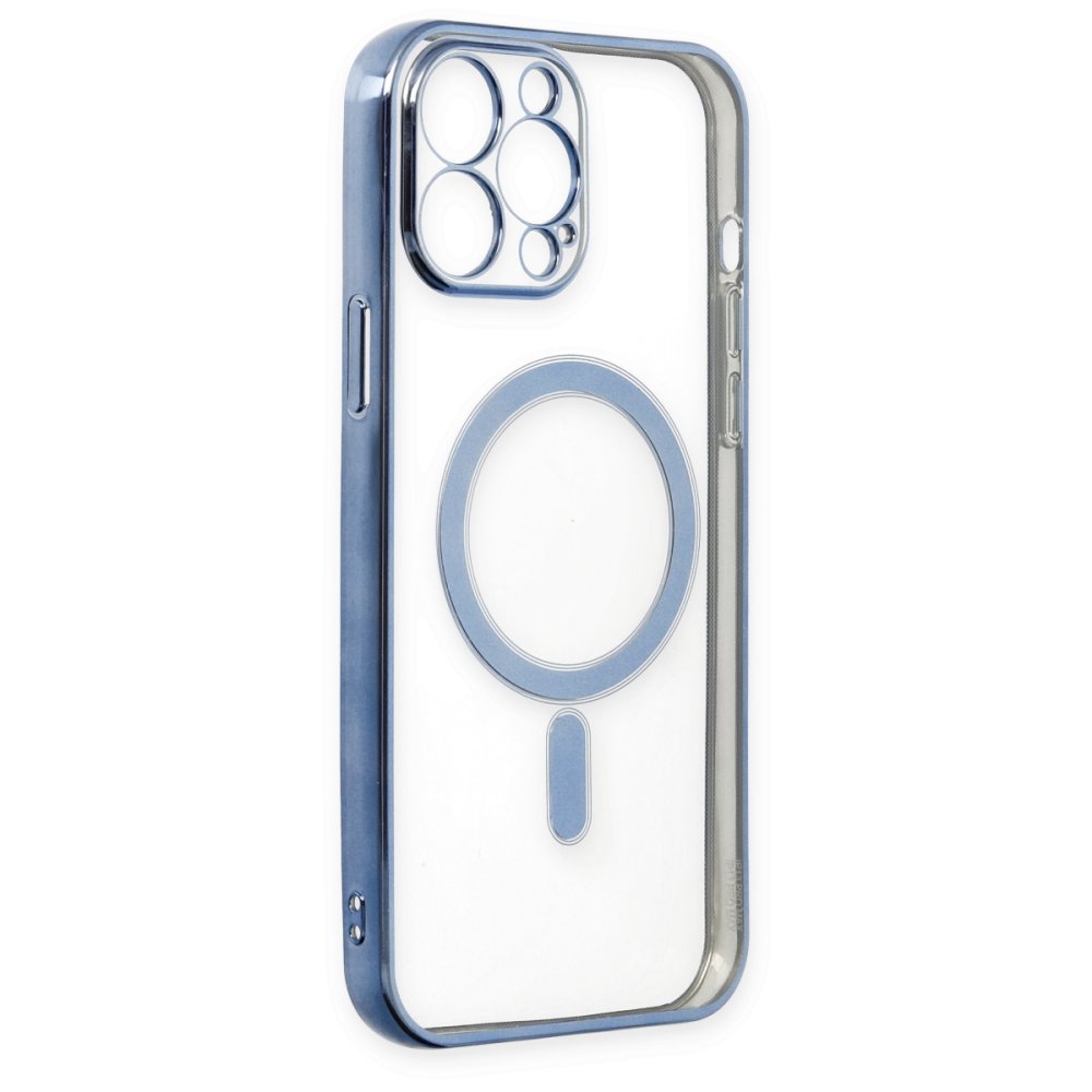 Newface iPhone 13 Pro Kılıf Magneticsafe Lazer Silikon - Sierra Blue