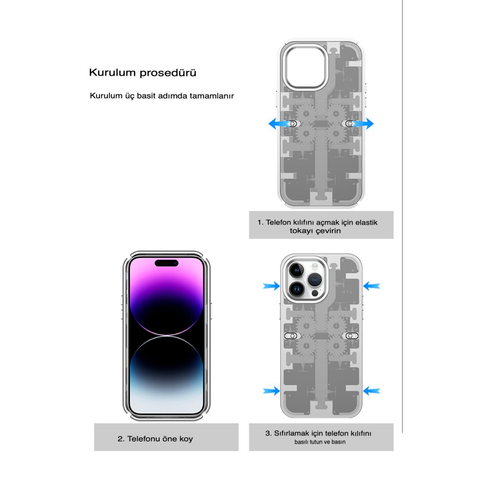 Newface iPhone 13 Pro Kılıf Mekanik Bumper Kapak - Siyah