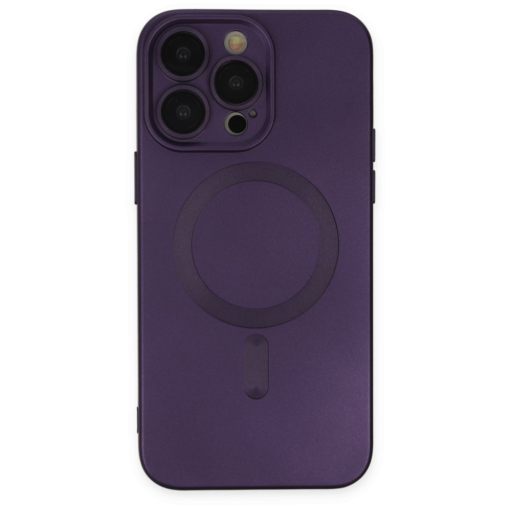 Newface iPhone 13 Pro Kılıf Moshi Lens Magneticsafe Silikon - Mor