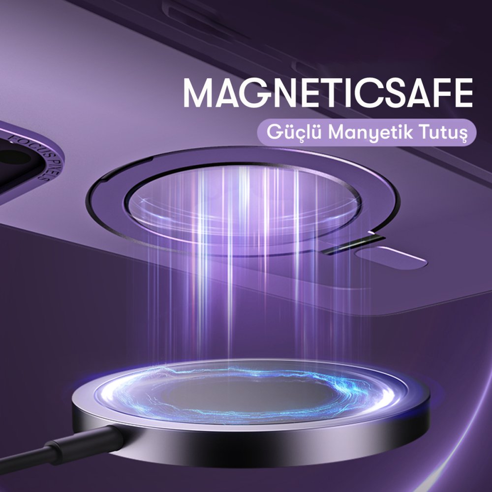 Newface iPhone 13 Pro Kılıf Mudo Mat Magneticsafe Kapak - Şeffaf