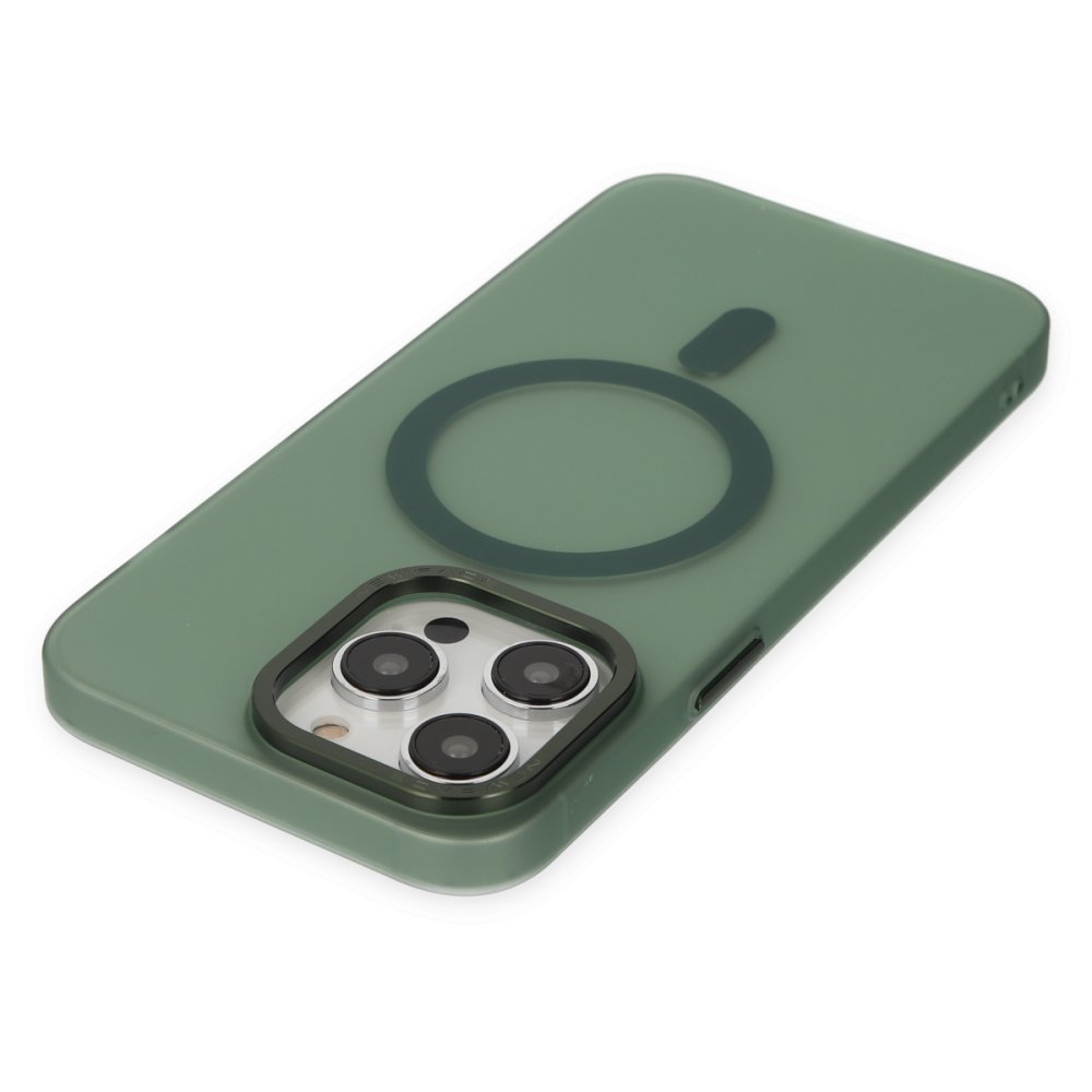 Newface iPhone 13 Pro Max Kılıf Lodos Magneticsafe Mat Kapak - Köknar Yeşili