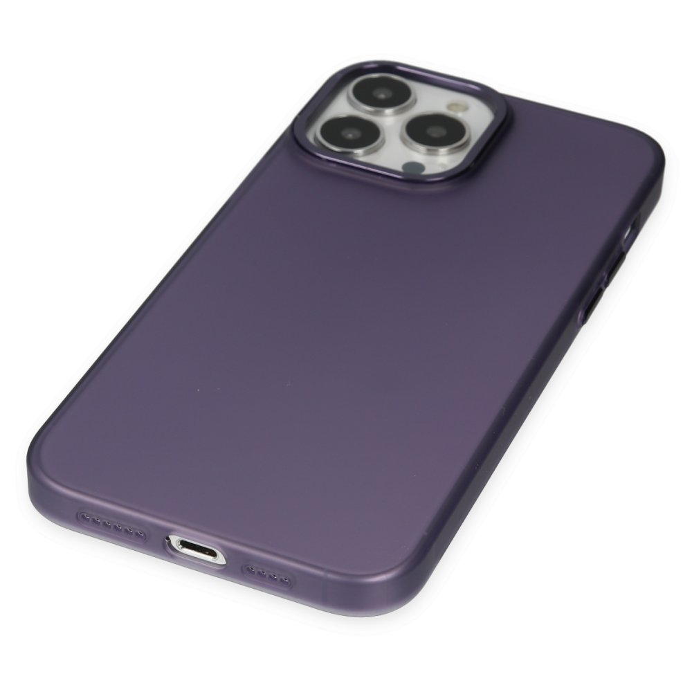 Newface iPhone 13 Pro Max Kılıf Modos Metal Kapak - Mor