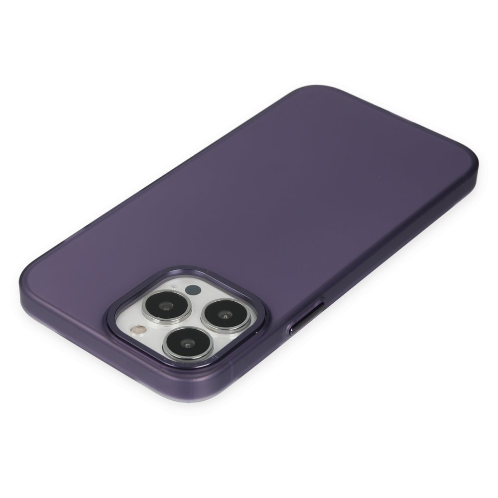 Newface iPhone 13 Pro Max Kılıf Modos Metal Kapak - Mor
