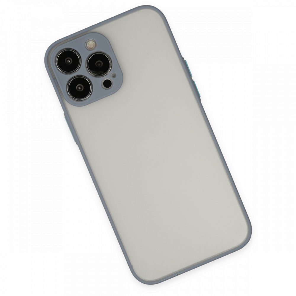 Newface iPhone 13 Pro Max Kılıf Montreal Silikon Kapak - Gri