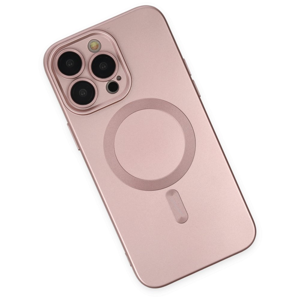 Newface iPhone 13 Pro Max Kılıf Moshi Lens Magneticsafe Silikon - Rose Gold