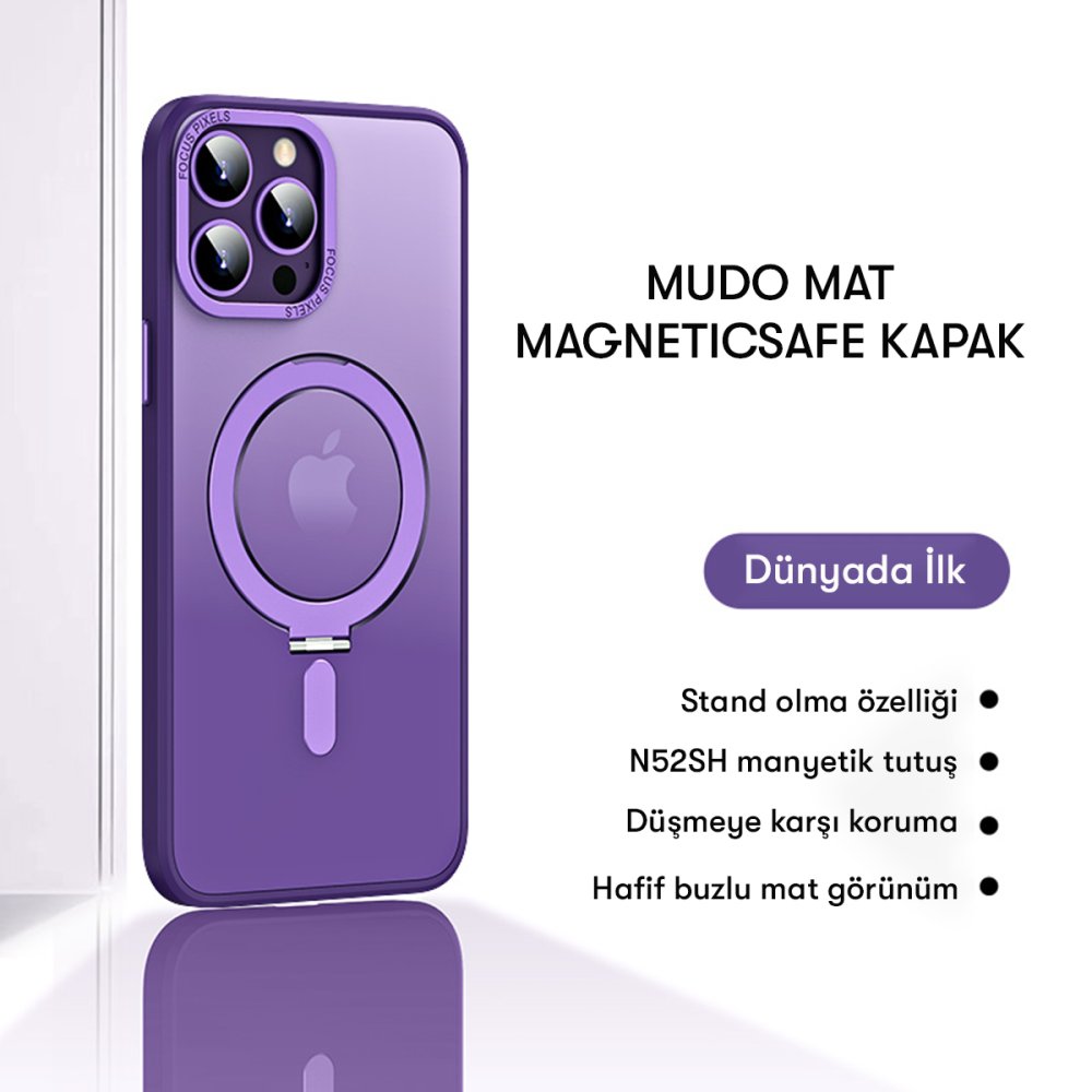 Newface iPhone 13 Pro Max Kılıf Mudo Mat Magneticsafe Kapak - Köknar Yeşili