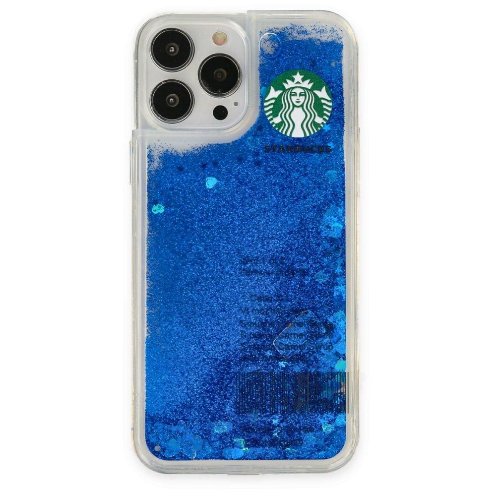 Newface iPhone 13 Pro Max Kılıf Starbuck Sulu Silikon - Mavi