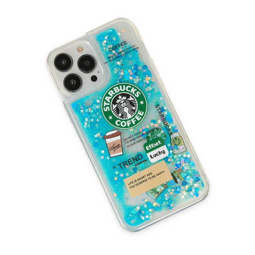 Newface iPhone 13 Pro Max Kılıf Starbuck Sulu Silikon - Turkuaz