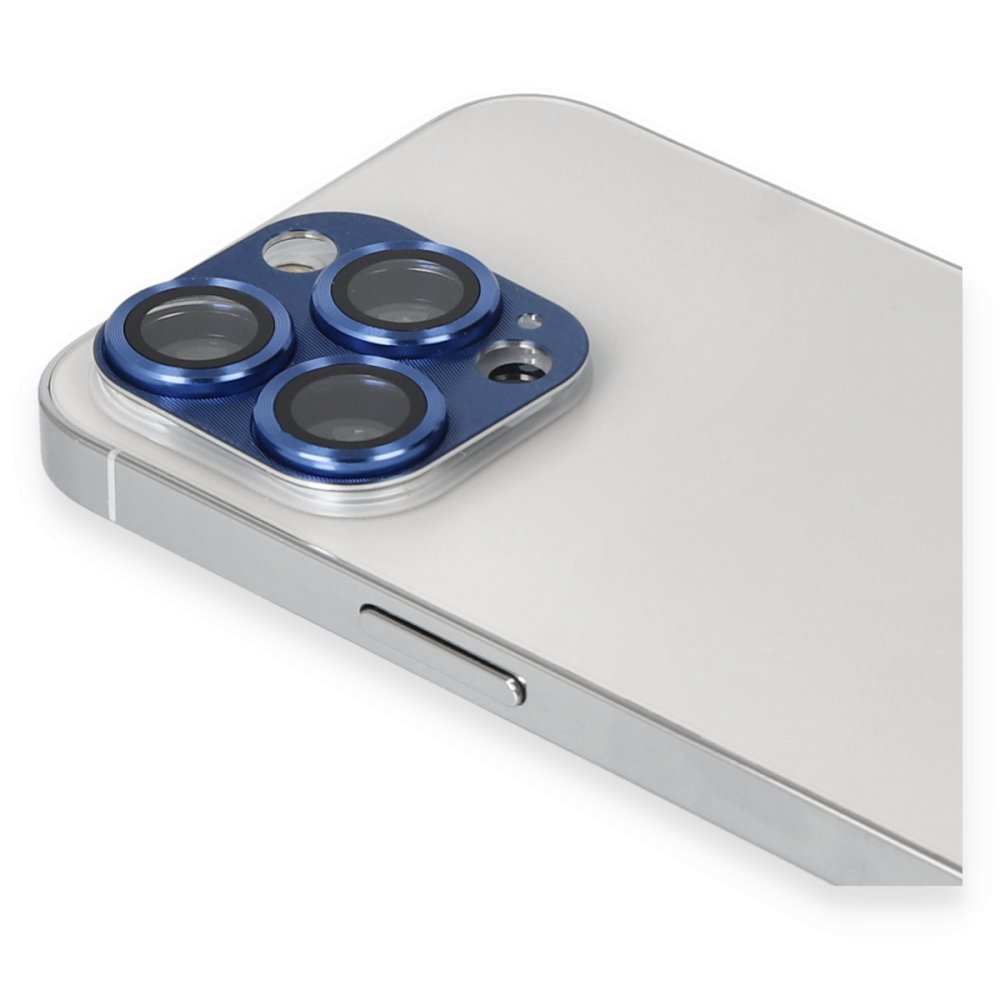 Newface iPhone 13 Pro Max Pers Alüminyum Kamera Lens - Lacivert