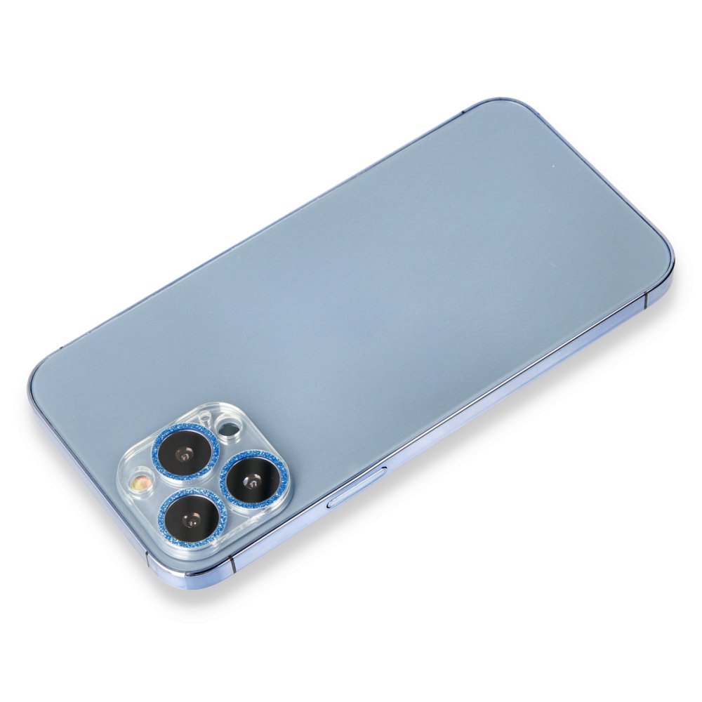 Newface iPhone 13 Pro Shine Kamera Lens Koruma Cam - Mavi