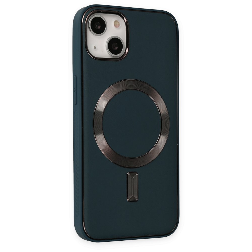 Newface iPhone 14 Kılıf Coco Deri Magneticsafe Silikon - Lacivert