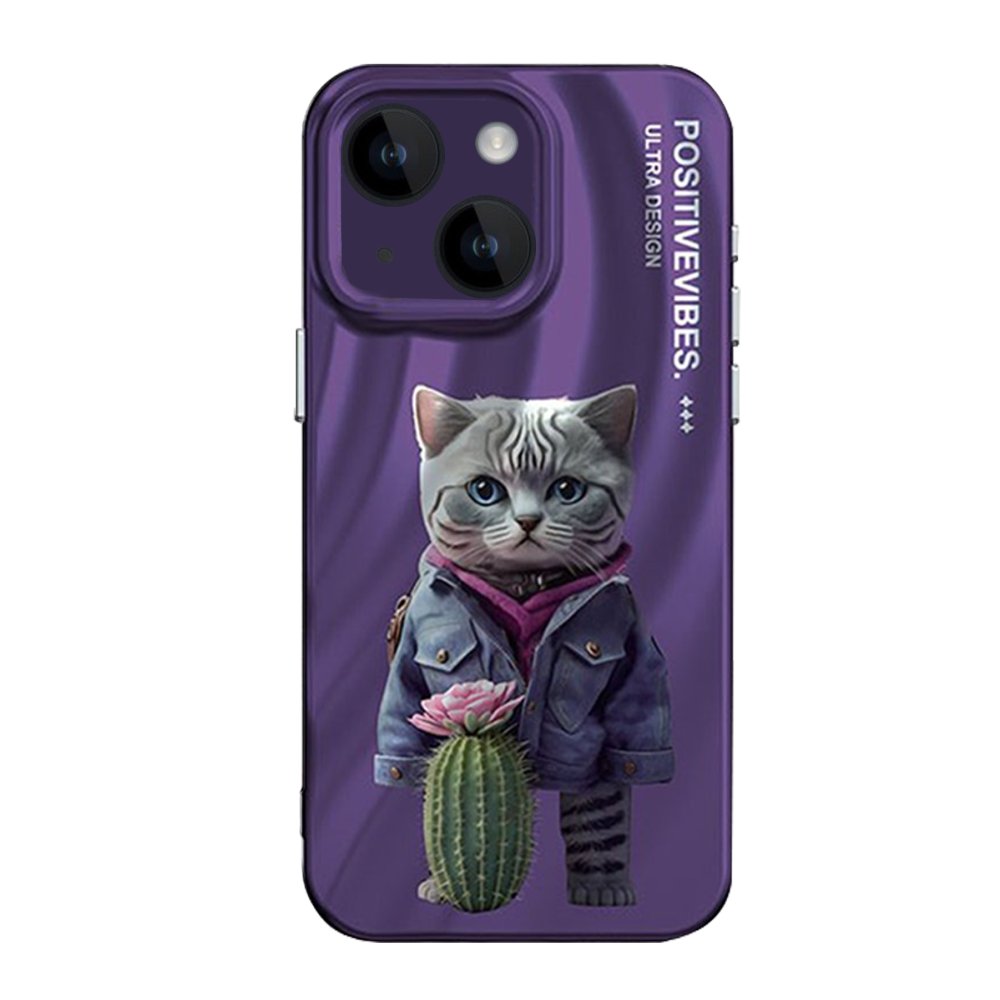 Newface iPhone 14 Kılıf Crew Desenli Kapak - Kedi